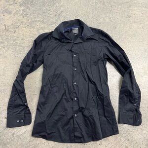 Proper Shirtings Men's Black Button Down Shirt Size 16 Business Casual Career